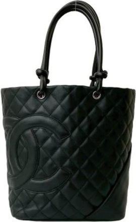 Chanel Pre-owned Tote Bags, female, Black, Size: ONE SIZE Pre-owned Leather Tote Bag