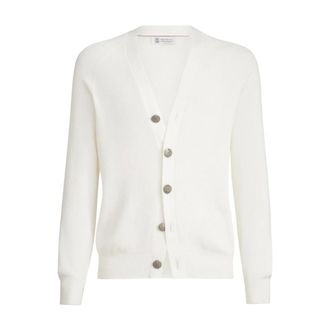 Brunello Cucinelli Truien & Vesten, Heren, Wit, M, Brunello Cucinelli Truien