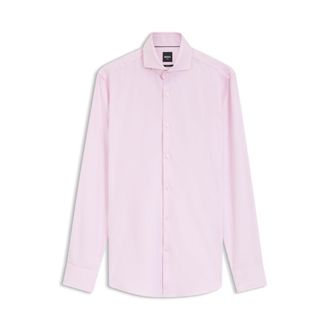 BOSS Slim-fit shirt in structured wrinkle-free cotton