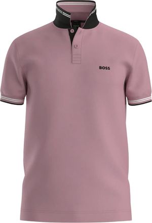 BOSS Polo con colletto a contrasto - Rosa
