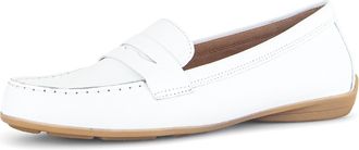 Gabor Mokassin GABOR, Damen, Gr. 35, weiss (wei&szlig;), Kalbsleder, unifarben, Schuhe Mokassin, Halbschuh, Businessschuh, Schlupfeschuh mit Zierriegel