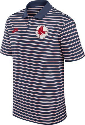 Nike Boston Red Sox Cooperstown Striped Victory Nike Mens Dri-FIT MLB Polo in Blue | 02LX0I0UBRS-JNX
