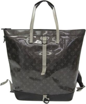 Louis Vuitton Pre-owned Backpacks, male, Black, Size: ONE SIZE Pre-owned Monogram Eclipse Glazed Zipped Tote