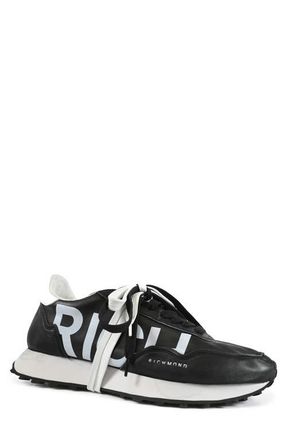 John Richmond Rich Runners Sneaker in Black/White at Nordstrom, Size 13