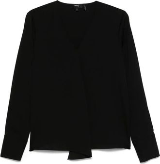 Theory Blusa in georgette di seta - Nero