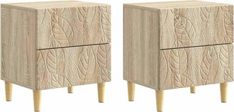 vidaXL Mesita De Noche 2 Uds. Roble Sonoma 43 X 34,5 X 48 Cm Vidaxl