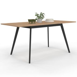 IDMarket Tavolo scandinavo allungabile inga 120-160 cm con piano in legno e gambe nere