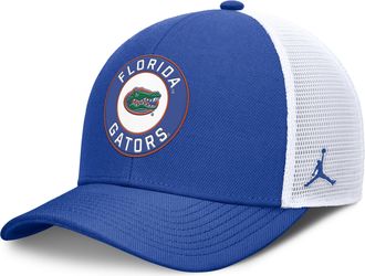 Nike Jordan Florida Primetime Arched Jordan Brand Dri-FIT College Trucker Adjustable Hat in Blue | JC13054NUFN-G45