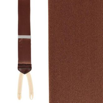 Trafalgar Store Sutton Solid Color Silk Formal Suspenders | Y-Back, Adjustable Braces in Brown at Nordstrom
