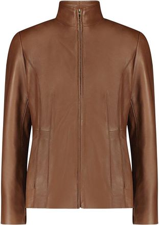 Cole Haan Stand Collar Leather Jacket