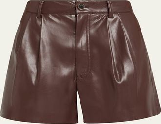 Alice & Olivia Conry Vegan Leather Trouser Shorts