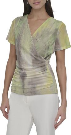 DKNY Dkny Faux Wrap Knit Top