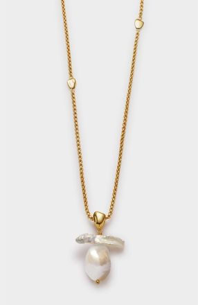 Katie Loxton Sol Pearl Necklace in Gold at Nordstrom, Size 18