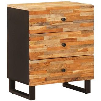 vidaXL Bed cabinet with Drawer Brown 50 x 33 x 62 cm Solid Mango Wood vidaXL