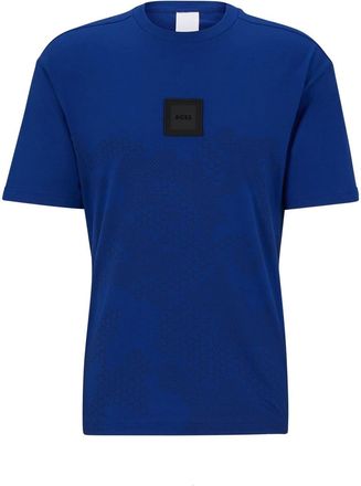 HUGO BOSS Mens Crew Neck Short Sleeve Regular Fit T-Shirt in Blue - Size Small