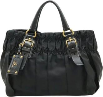 Prada Pre-owned Handbags, female, Black, Size: ONE SIZE Pre-owned Vintage Tote Bag
