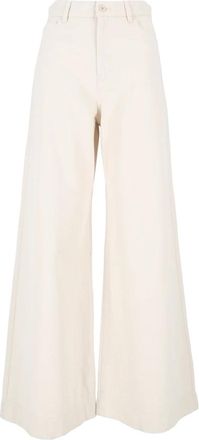 Max Mara Canneti Wide Broeken - Dames - Broeken - Wit - Maat: XS Katoen