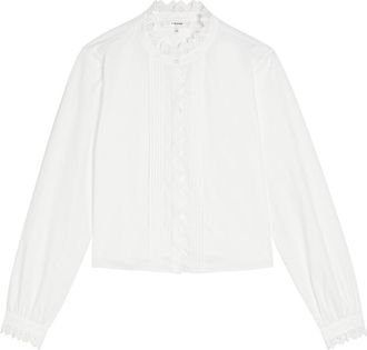 Frame Denim The Keepsake Broderie Anglaise Cotton-poplin Blouse - White - S (UK8-10 / S)