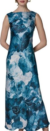 DKNY Abstract Floral Cowl Back Gown in Nightfll Multi at Nordstrom, Size 10