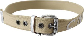 Costume National Belts, female, Beige, Size: 85 CM Canvas Leather Fashion Belt Beige