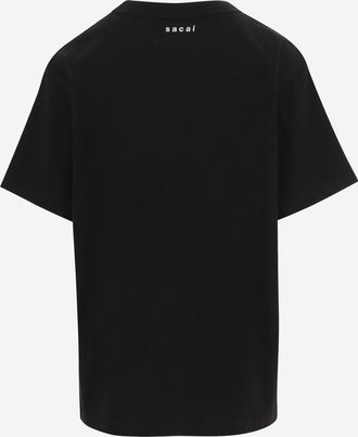 sacai Womens T-Shirt Black Cotton T-Shirts & Jerseys