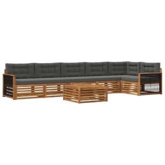 vidaXL Conjunto De Sof&aacute;s De Exterior 7 Pcs Natural Y Antracita Vidaxl
