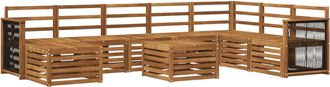 vidaXL Conjunto De Sof&aacute;s De Exterior 9 Uds. Natural Vidaxl