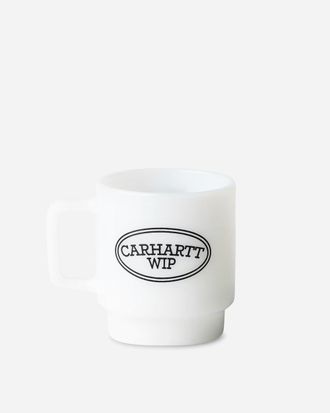 Carhartt Work in Progress Hugging Cats Glass Mug White