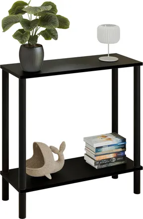 OEM Consola Tipo Loft Con Estante De 80x30x80 Cm, De Metal Negro, Para El Recibidor