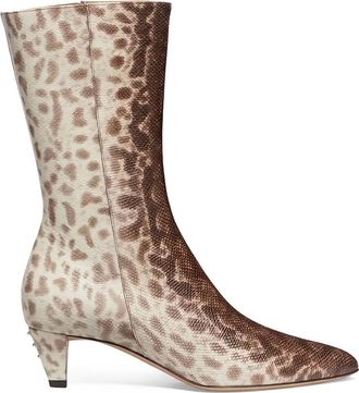 Fendi 50 mm laarzen met slangen-effect - Bruin