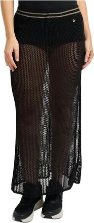 Ga&euml;lle Paris Gebreide Rok met Cut-outs - Dames - Maxi Rokken - Zwart - S - Rokken