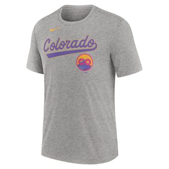 Nike Colorado Rockies City Connect Nike Mens MLB T-Shirt in Grey | NJFD06GDNV-HRM