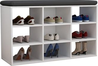 ebuy24 Ebuy24 - Estante De Zapatos De Madera Vcm Dimensiones Aprox. Al. 50 X An. 80 X P. 30 Cm Caj&oacute;n De Cajones Con 9 Compartimentos Armario - Hinsol Xs (bla