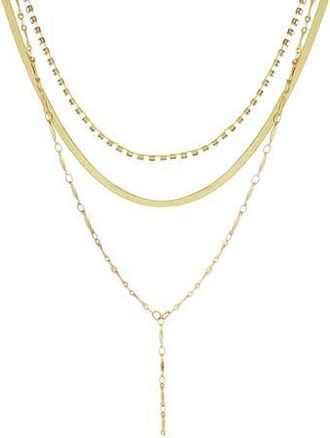 Panacea Crystal Chain Layered Y-Necklace in Gold at Nordstrom Rack