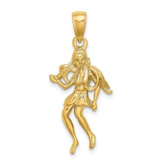 Diamond2Deal 14k Yellow Gold Large Virgo Zodiac Charm