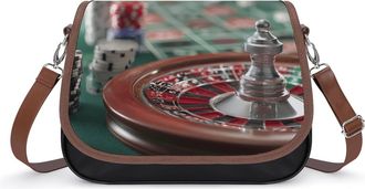 Generic Casino Chips Roulette Wheel Fashion Womens Crossbody Bags Novelty Handbag Shoulder Bag Purse
