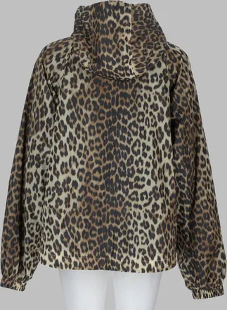 Ganni Recycled Nylon Leopard Print Jacket - Multicolor