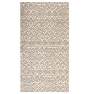 Beliani Alfombra De Yute Beige Blanco 80 X 150 Cm Patr&oacute;n Geom&eacute;trico Tejido Plano Atima