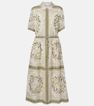 Tory Burch Printed silk and cotton midi dress