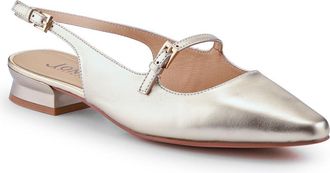 Jones Bootmaker Womens Harlequin Leather Slingback Pumps - Gold - Size UK 5