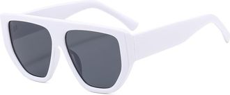 Generic Square Large Frame Mens Sunglasses Outdoor Commuter Womens Sports Sun Glasses(White)