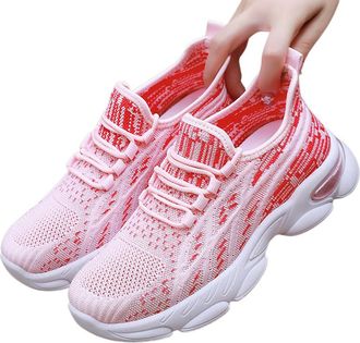 Generic 2026 Running Shoes Womens Sneakers Breathable Slip On Walking for Women Lightweight Comfortable Athletic Casual Flat Sole Gym Workout Tennis (Red, 6.5
