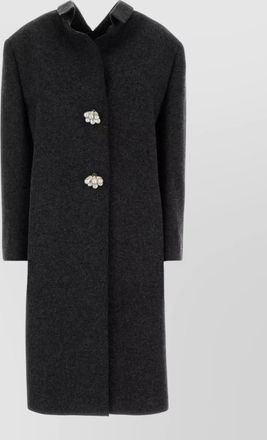 Prada tailored wool coat embellished buttons