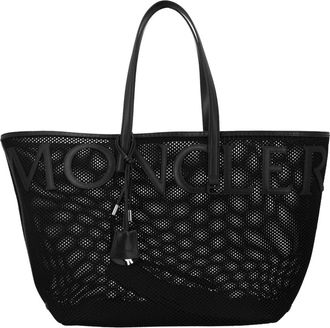 Moncler Very Mesh & Leather Tote Bag - Dames - Shoppers - Zwart - ONE Size - Leer - Tassen