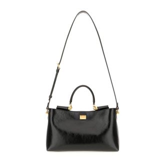 Dolce & Gabbana Shoulder Bags, female, Black, Size: ONE SIZE Vittoria Leather Tote Bag