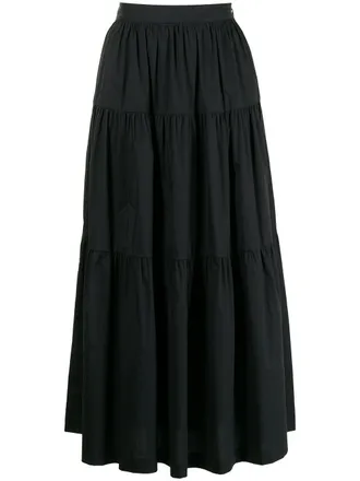 Staud Sea tiered full skirt - Black
