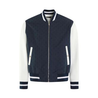 Givenchy Bomber Jackets, male, Blue, L, Blue/White Bomber Jacket