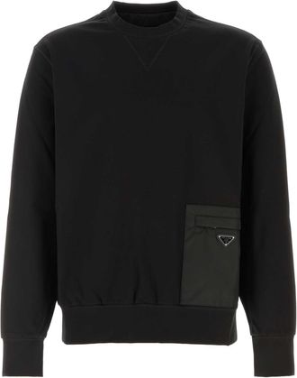 Prada Black Stretch Jersey Sweatshirt