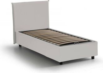 Talamo Italia Talamo Italia - Letto singolo Celestina, Letto contenitore con rivestimento in ecopelle, 100% Made in Italy, Apertura frontale, adatto per materasso