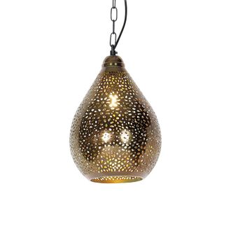 QAZQA Oriental L&aacute;mpara Colgante Oriental Cobre - Maruf 5 Acero Alargada Adecuado Para Led Max. 1 X 40 Watt - Qazqa